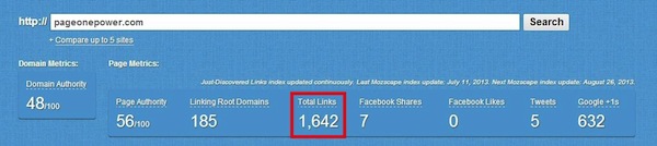 Total number of links